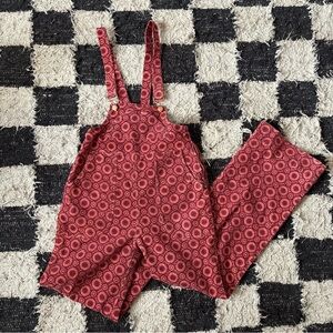 Pilcro Red Polka Dot Jumpsuit with Suspenders